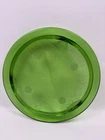 Vintage 1930s Jeanette Green Depression Glass Sunflower Footed Cake Plate 10"