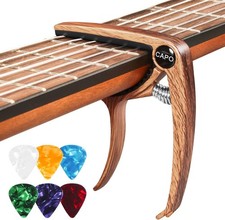 Guitar Capo Metal Clamp with 6 Picks for Acoustic Electric Ukulele Banjo Violin