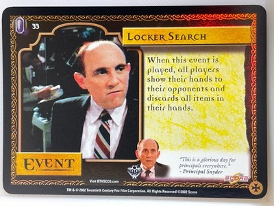 BUFFY THE VAMPIRE SLAYER CCG CLASS OF 99 LTD FOIL 33 LOCKER SEARCH ex