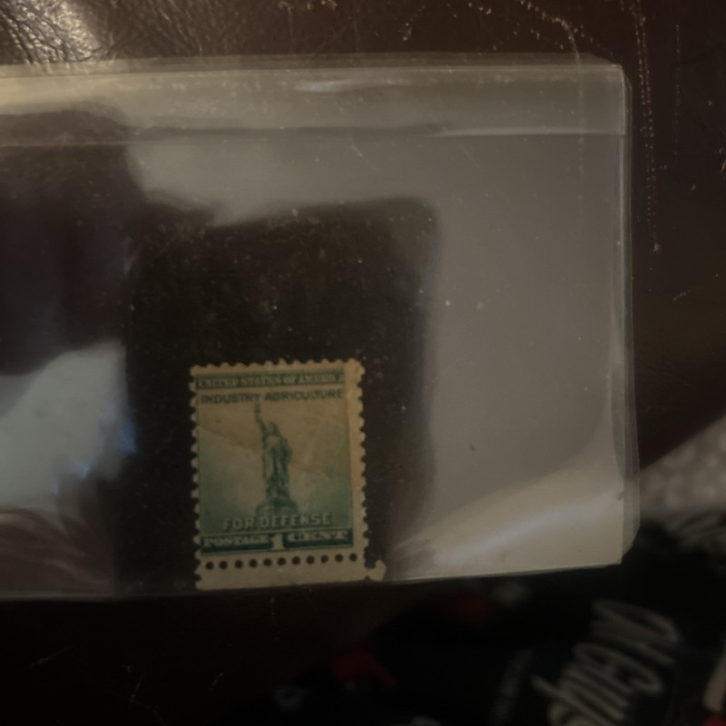 1940 STATUE OF LIBERTY STAMP INDUSTRY AGRICULTURE FOR DEFENSE STAMP VTG POSTAGE