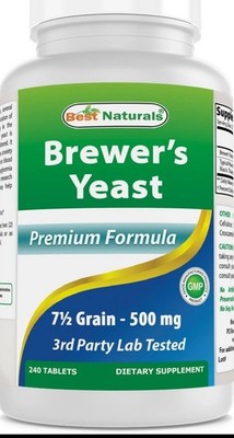 Best Naturals Brewers Yeast 7-1/2 Grains  500 mg 240 Tablets 