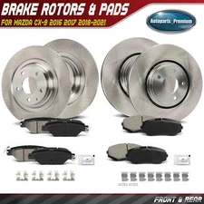 12x Front & Rear Disc Brake Rotors & Ceramic Brake Pads for Mazda CX-9 2016-2021