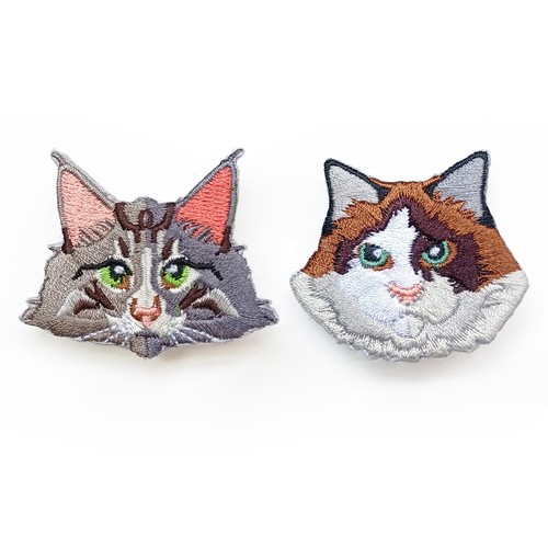 Brooch Backpack Tote Bag Pin Embroidery Cartoon Lifelike Ragdoll Maine Coon Cat - Picture 8 of 10