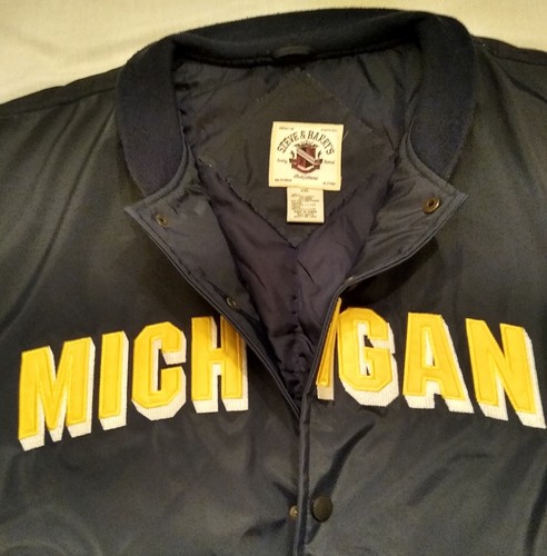 VTG University of Michigan Wolverines Varsity Bomber Jacket Mens XXL 2XL Go Blue - Picture 6 of 17