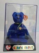 1998 TY Retired Clubby The Bear Original Rare Errors Beanie Baby Official Case
