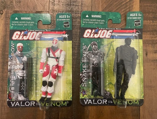 GI Joe Valor vs Venom Snake Eyes & Storm Shadow 3.75” Figure Hasbro 2004