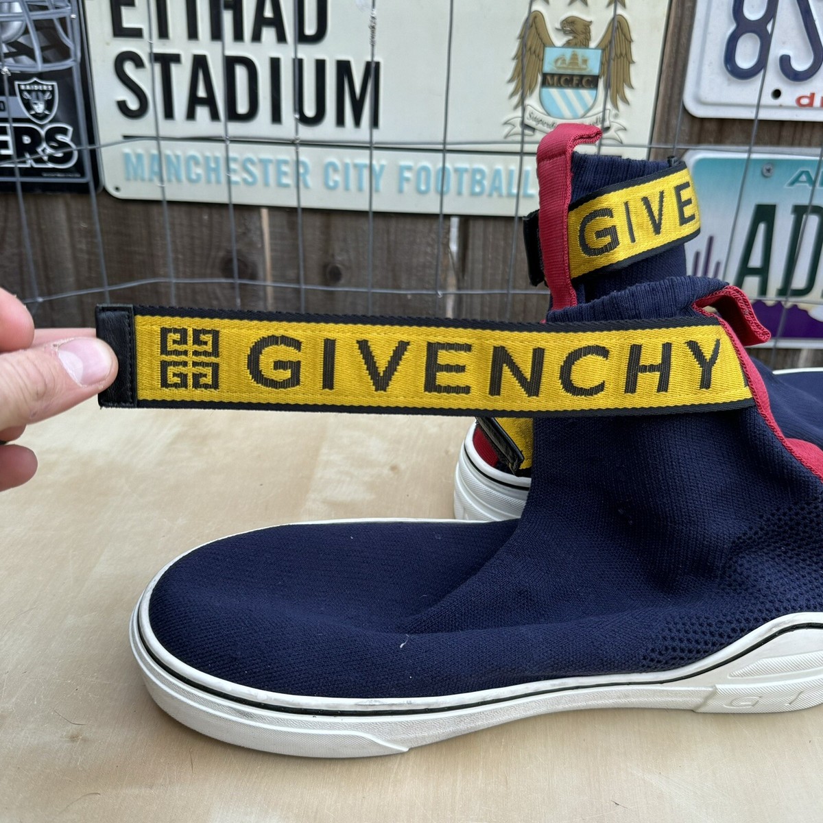 Givenchy Paris George V Sock Blue Yellow Signature Sneakers