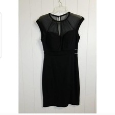 Nightway Dress Womens Sz 8 Black Sheer Sweatheart Soft Sexy Formal Cocktail