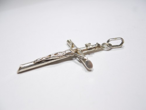 VINTAGE JESUS AM KREUZ RELIGIÖS CHRISTLICH ANHÄNGER CHARM STERLINGSILBER 925 - Bild 5 von 7