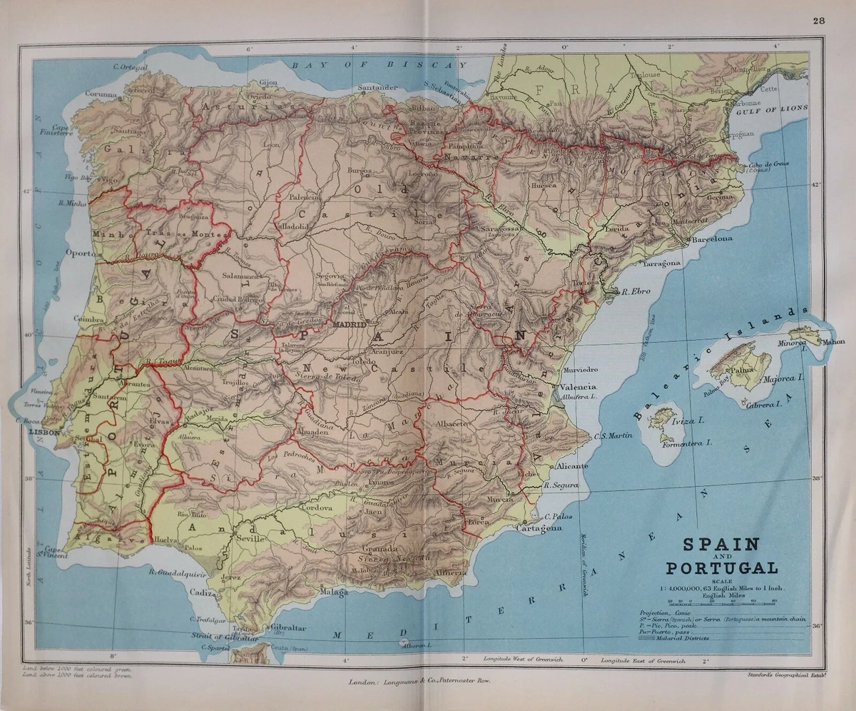 Portugal Physical Map - Full size