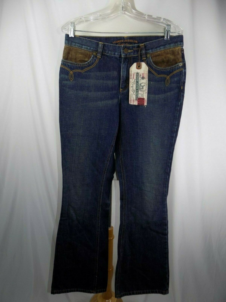 Ralph Lauren Jeans Co Blue Denim Jeans w/ Suede Pocket Ralph Lauren Jeans Co Blue Denim Jeans w/ Suede Pocket