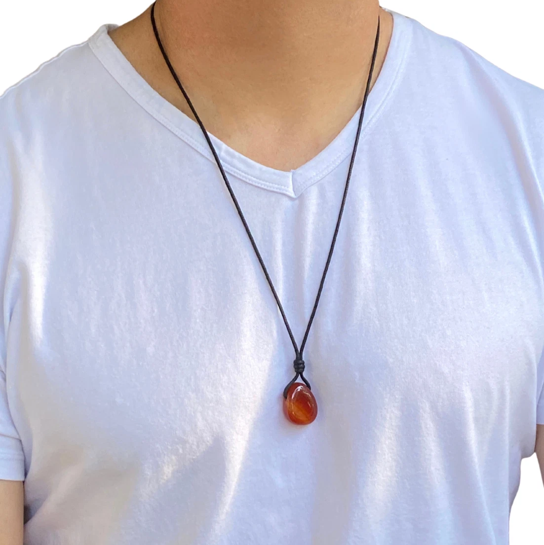 Mens carnelian necklace deals