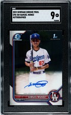 SAMUEL MUNOZ 2022 Bowman Chrome CPA-SM Auto SGC 9 LA DODGERS