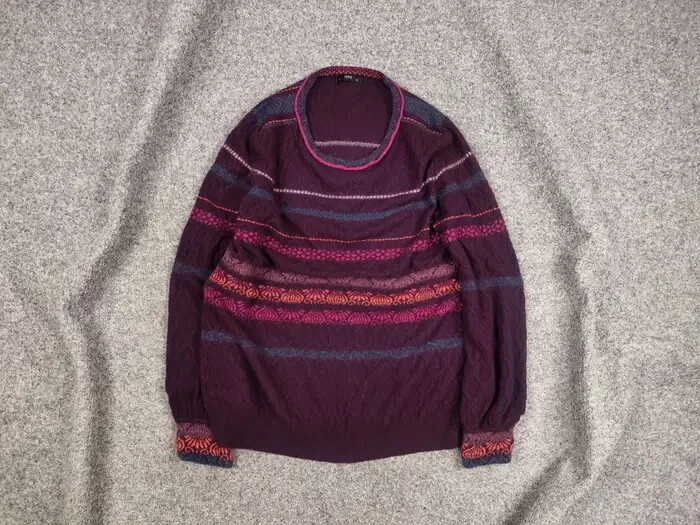 Ivko Structure pullover pattern Wool blackberry S… - image 1