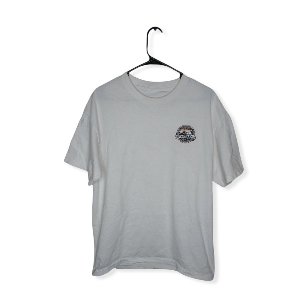 Huntington Beach Longboards Men's White TShirt Size L Gem