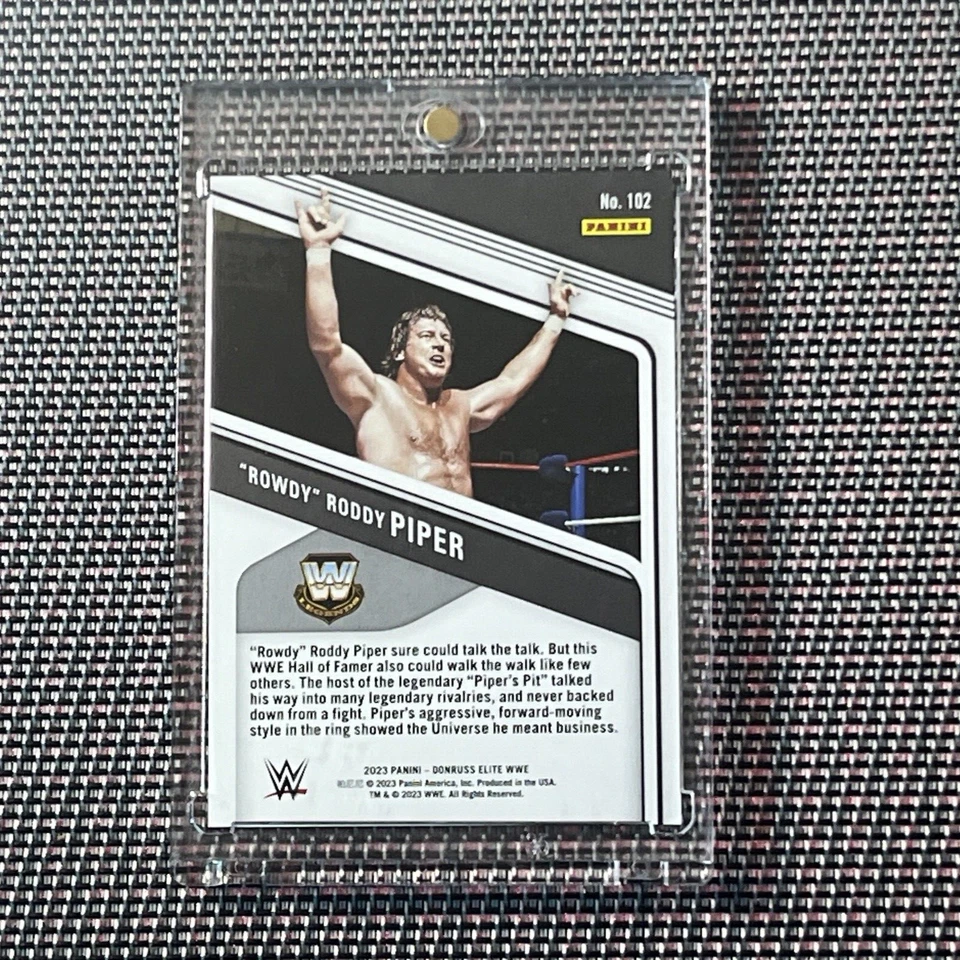 2023 Panini Donruss Elite WWE Legends Purple LOW POP /99 Roddy Piper Rowdy #102 - Image 3 of 3