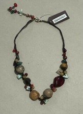 One Button Necklace - Costume Jewellery - Multi Colour Code N1200WB