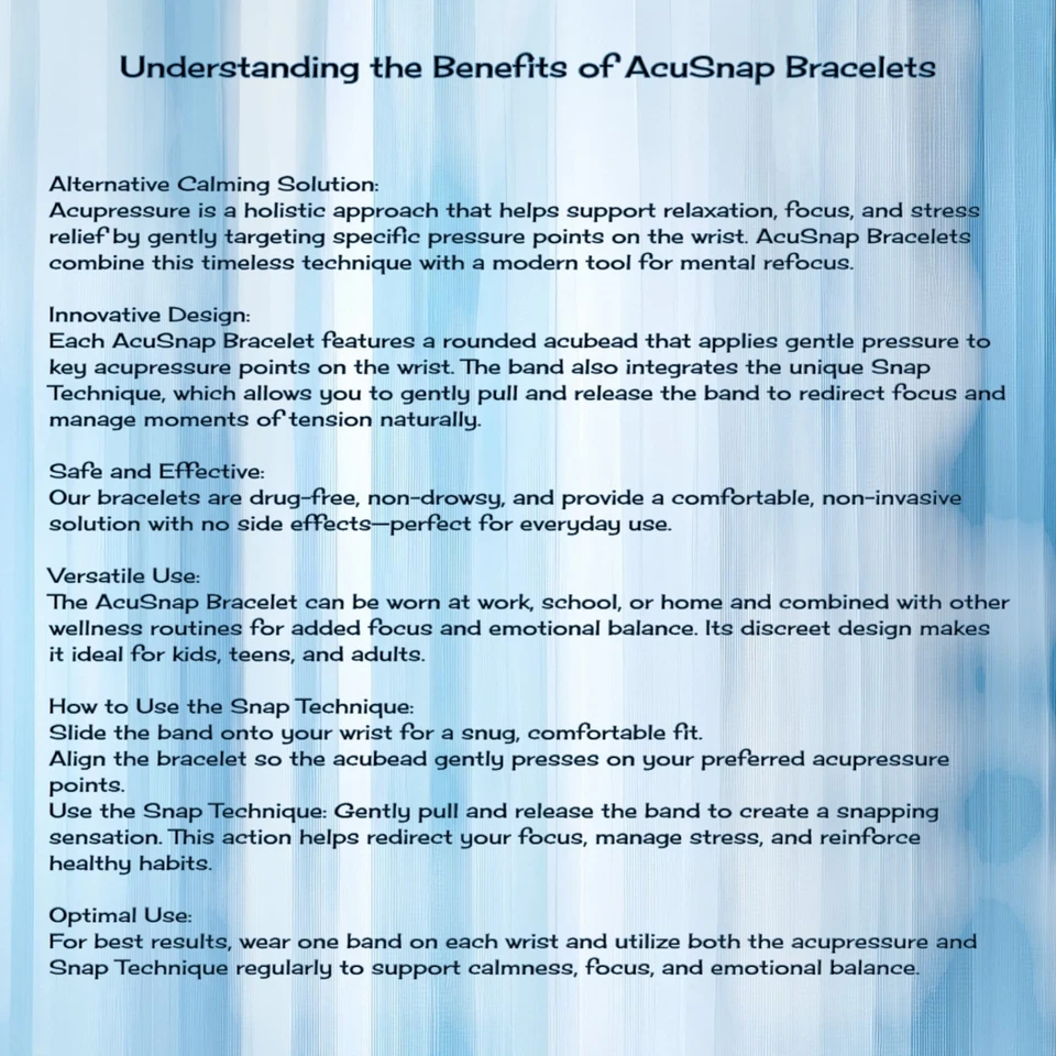 Pulsera de goma a presión para ansiedad, enfoque y atención plena - Banda de ajuste cómodo Foto 3 de 4