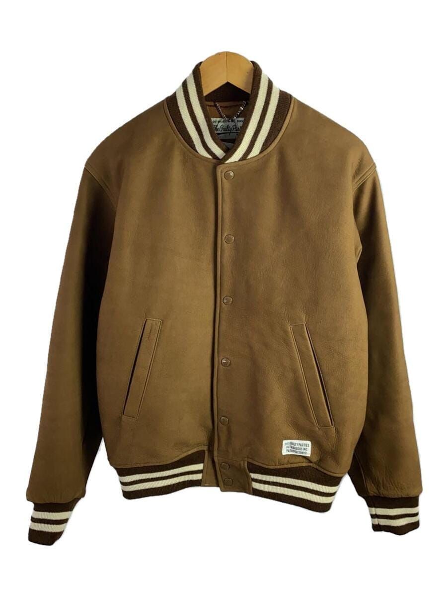 WACKO MARIA Camel Cowhide Stadium Jacket Size S Pre-Owned