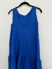 Red Valentino Royal Blue Sleeveless Scalloped Mini Dress Size Small