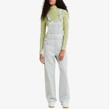 Levi's Women's Utility Loose Fit Denim Overalls Pants Jeans L Large
