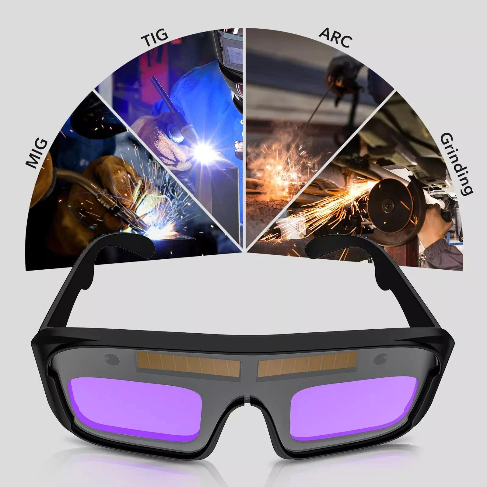 Auto Darkening Welding Glasses Solar True Color Safety Goggles for Welder New - Picture 2 of 12