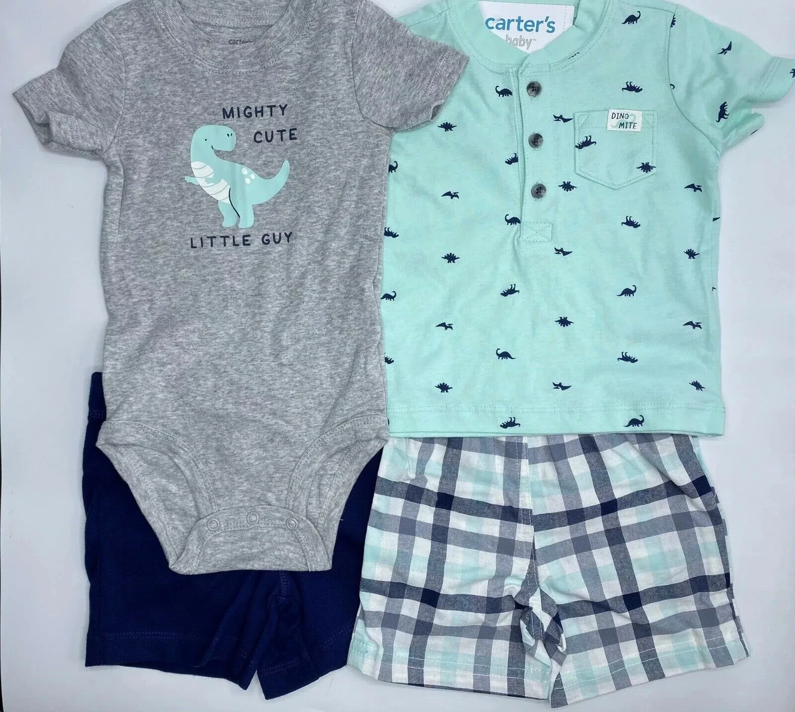 carters 9 Months Adorable 4-Piece Short Outfits Sets Mix & Match Dinosaurs