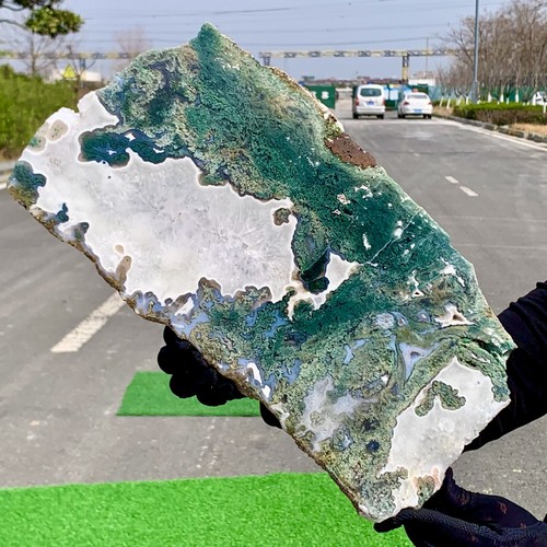 5.55LB Natural Moss agate slab Crystal Quartz Mineral Decorate Energy Healing - Picture 7 of 24
