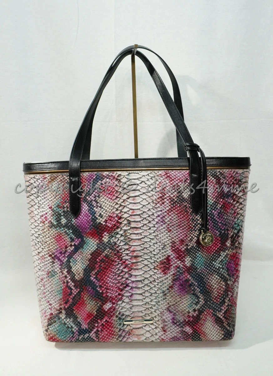 NWT Brahmin Brooke Leather Tote With Detachable Pouch in Multi Aynsley