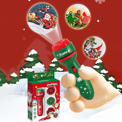 Christmas Projector Flashlight Children's Projection Light Toy Holiday Education - Picture 3 of 14