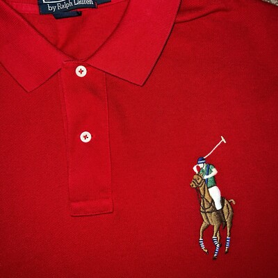 Men's Polo Ralph Lauren Big Pony Embroidered #3 Collared Polo