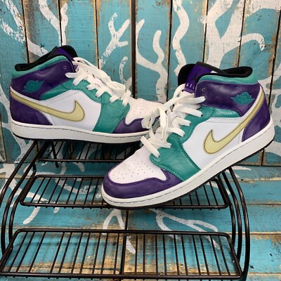 Size 6.5 (GS) - Jordan 1 Mid Emerald Green for sale online  display picture 1