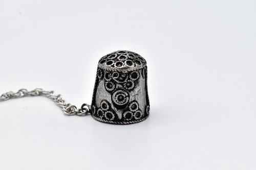 Silver Thimble Turkish Design With Finger Ring Limited Edition Thimble Guild - Picture 2 of 7