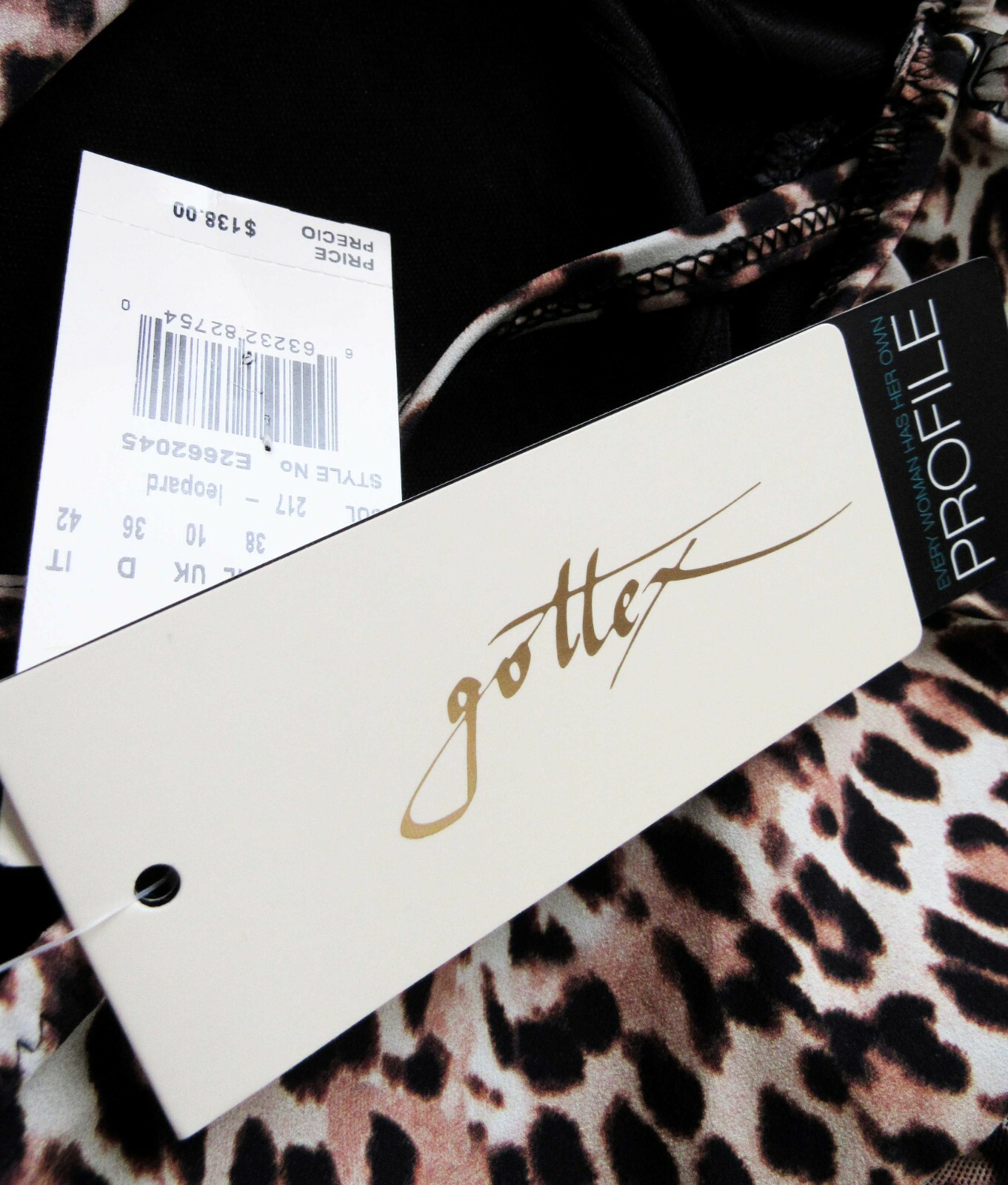 Gottex Size 8 Animal Print Sheer Overlay One Piece Swimsuit