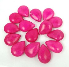15 Pink Turquoise Briolette Teardrop Beads 25x18mm