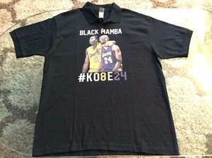 Lakers Black Mamba Kobe Bryant K08e24 Black Polo Shirt Adult Large Nwot New Ebay