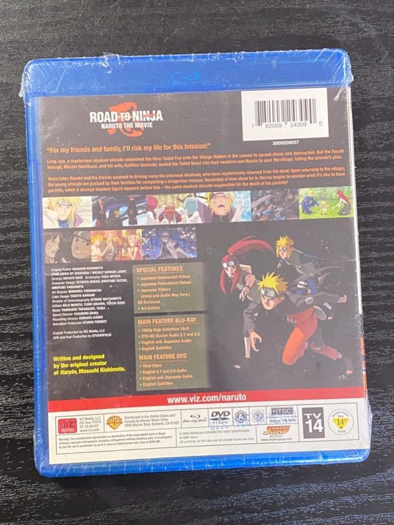 NEW Naruto The Movie Road to Ninja Blu-ray & DVD Slipcover Movie 6 (2012)  782009243090