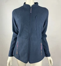 Joules Hadleigh Fleece Jacket Women 6 NWT Navy Full Zip Lined Zipper Pocket
