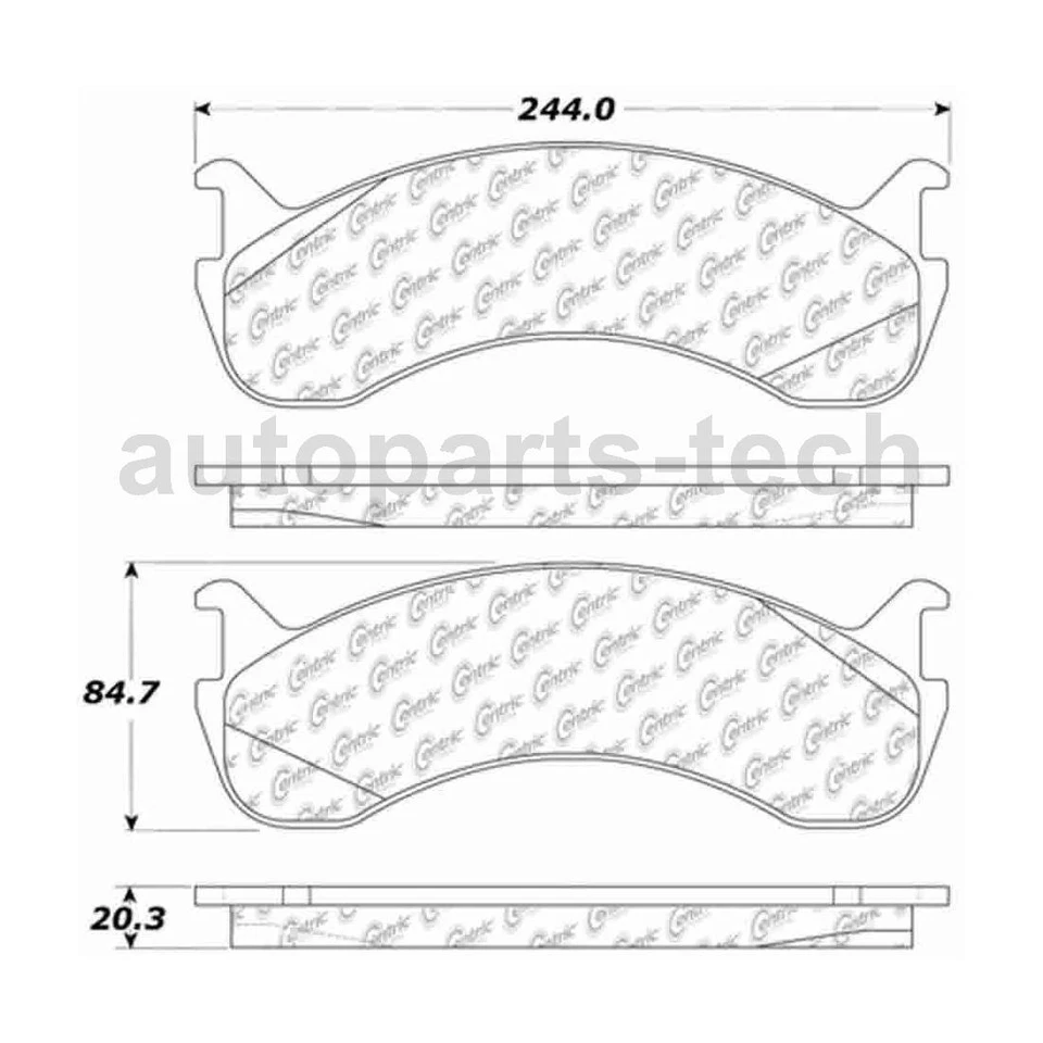 Juego de 2 pastillas de freno de disco delanteras traseras Centric Parts para Ford F750 2004~2008 Foto 3 de 4