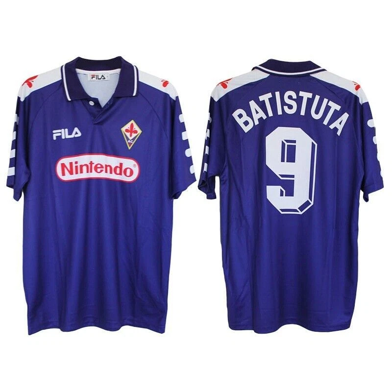 Fiorentina 1998/99 Football Batistuta #9 Home Retro Shirt and Long