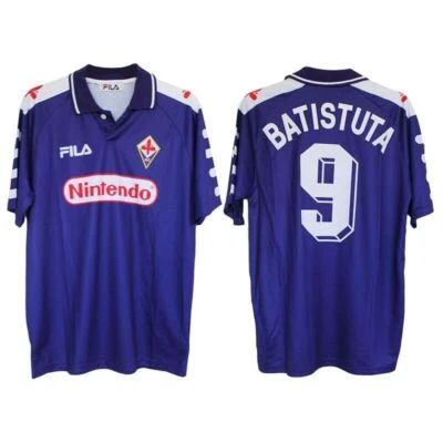 Fiorentina 1998/99 Football Batistuta #9 Home Retro Shirt