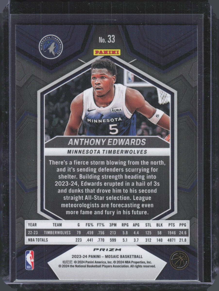 2023-24 Panini Mosaic Mosaic Reactive Blue #33 Anthony