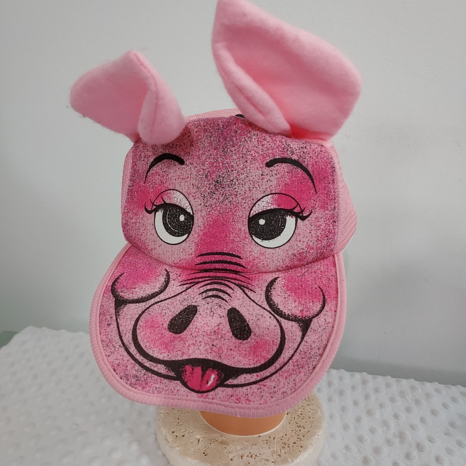 Pig Ears Snapback Dad Hat Cap Tail Pink Mesh Taiwan Label Original Farm