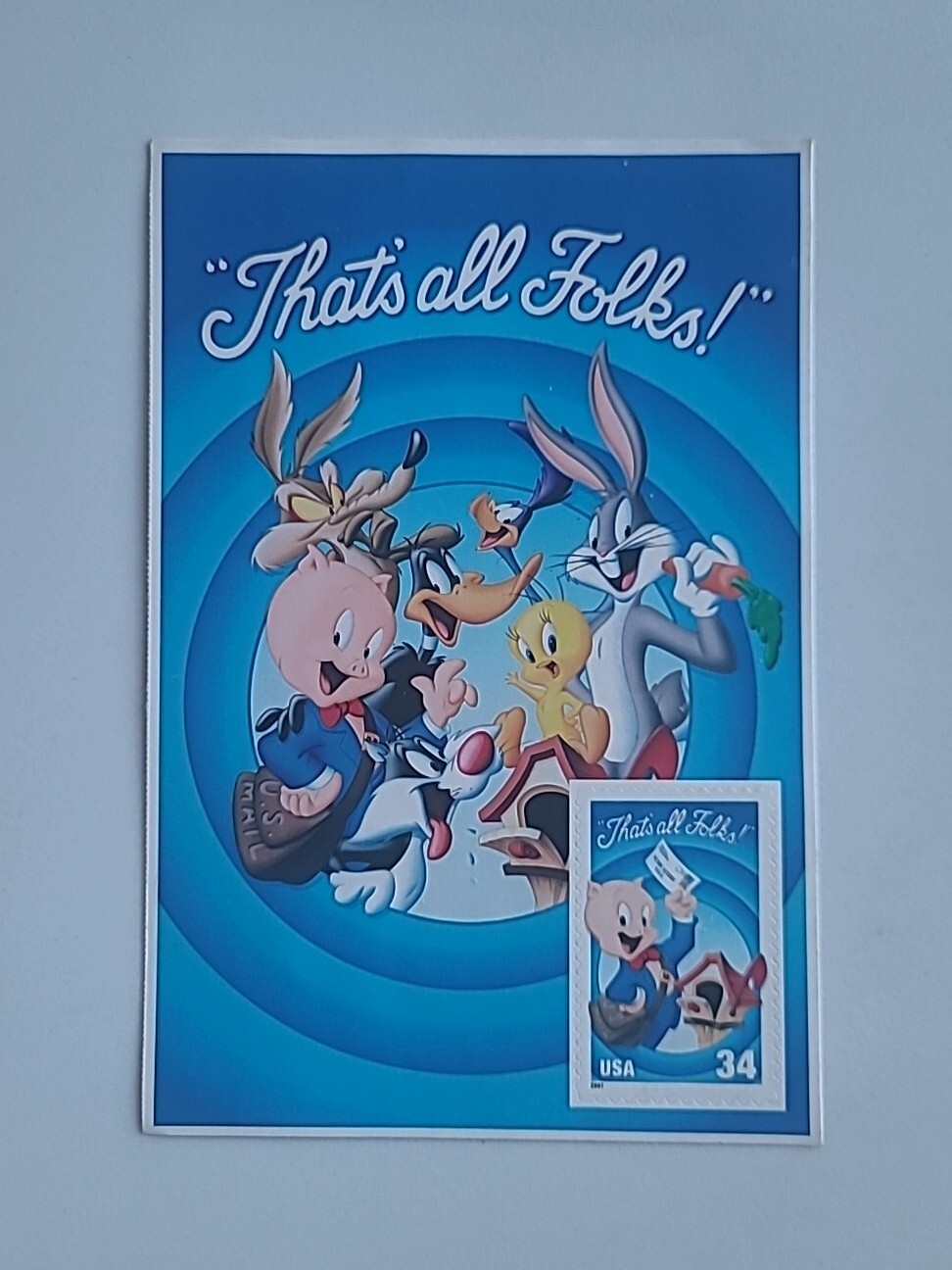 BUGS BUNNY Airplane Mail with Stamp Collection & GARF… Gem