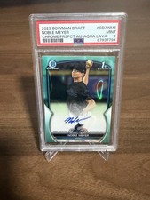 2023 Bowman Draft Chrome - Noble Meyer 1st Auto Aqua Lava Refractor /199 PSA 9