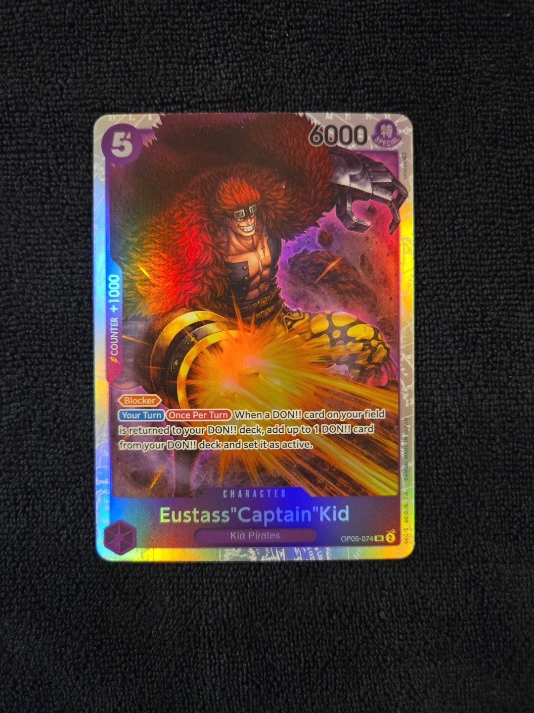 One Piece Card Game Awakening Of The New Era Eustass”Captain”Kid OP05-074 SR