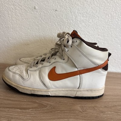 Nike Dunk High White / Sail / Orange Blaze - 305287-181 Size 9