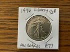 1946Walking Liberty Half Dollar high grade AU details A77