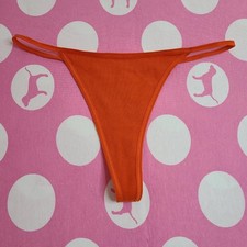 Rare VTG VS PINK Graphic Cotton Low Rise V-string Thong Panty Size M