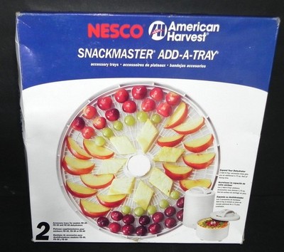 NESCO AMERICAN HARVEST SNACKMASTER ADD-A-TRAY #LT-2W set of 2